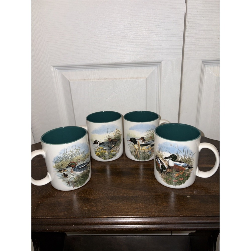 Banana Appeal Vintage Duck Coffee Mugs Set of 4 Made In USA